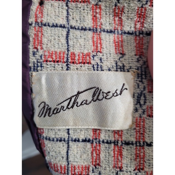 Vintage 1950s/60s Pierre Delaneau Martha West Wool Trench Coat Pockets Sz 16 - Picture 14 of 14